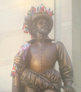 Our Sir Walter Raleigh decked out for the 2009 International Festival.