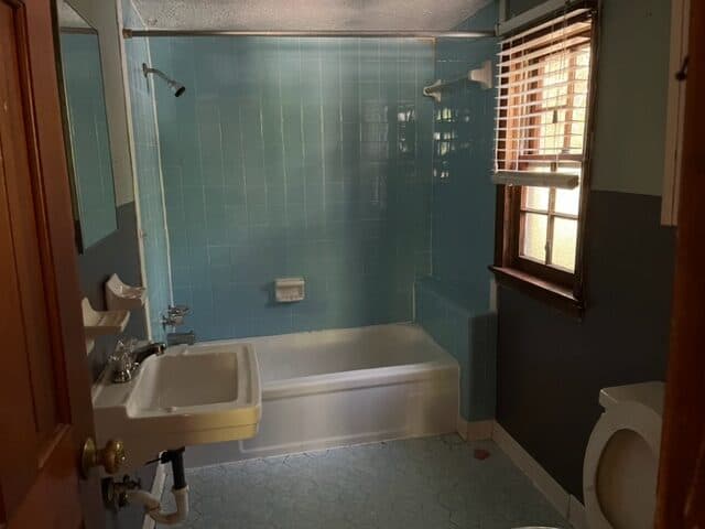the bathroom of 1606 Oakwood Avenue, Raleigh, N.C., a 2-bedroom home listed for sale by Raleigh Homes Realty